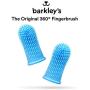 Barkleys 360º Dog Fingerbrush Toothbrush - Ergonomic Design - Full Surround Bristles for Easy Cleaning - Set of 2, Clear