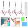 Lattook Dog Grooming Scissors Kit, Professional Curved, Thinning, Straight Sharp Shears with Comb for Small or Large Dogs, Cats or Other Pets
