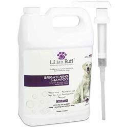 Lillian Ruff Brightening & Whitening Shampoo for Dogs – Tear Free Coconut Scent with Aloe for Dry & Sensitive Skin – Adds Shine & Luster to Coats