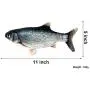11'' Electric Moving Fish Cat Toy Realistic Flopping Catnip Kicker Toy Plush Simulation Wagging Fish Wiggle Interactive Cat Toy Pets Chew Bite Supplies with Motion Sensor, USB Charged, Catnip Pouches