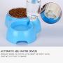 THEMART Double Dog Cat Bowls Premium Stainless Steel Pet Bowls No-Spill Resin Station, Pet Food Water Feeder with Automatic Water Bottle