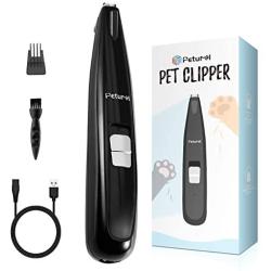 Petural Small Dog Clippers with LED Lighting Low Noise, 2-Speed Dog Paw Clippers,Rechargeable Electric Dog Paw Trimmer, Paw Trimmer for Grooming Small Dogs and Cats Around Paws, Eyes, Ears, Face, Rump