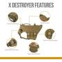 OneTigris Large Tactical Dog Harness, No Pull Adjustable Dog Harness with 3 Handles/Backpack Pouch,Service Dog Vest for Training Walking Hiking(Coyote Brown,L)