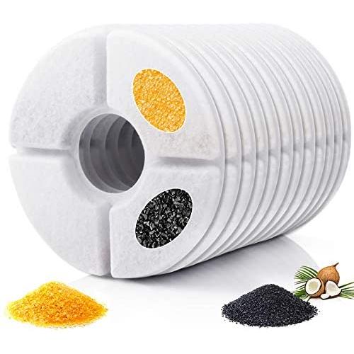 Dycsin Cat Water Fountain Filter Replacement 8 Pack Carbon Filters for Pet Flowers Fountain Helps to Increase Water Consumption and Keep Pets Healthy