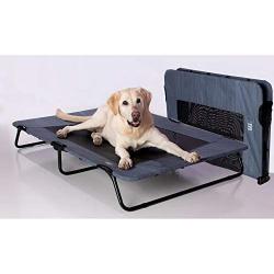 Pet Gear Lifestyle Pet Cot Elevated Bed | No Assembly Required | Premium Tear Resistant Cooling Mesh | Indoor & Outdoor | Lightweight & Portable, 50'', Lake Blue (PG6250LBA)
