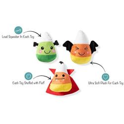 Fringe Studio Mini Dog Toy Set, Candy Corns, Set of 3 (289403), Multi-Colored