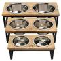 Brave Bark Wood & Metal Feeder - Premium Mango Wood Feeder with Metal Stand, 2 Stainless Steel Bowls for Food or Water Included, Perfect for Dogs, Cats & Pets of Any Size, Great for Home or Office (M)