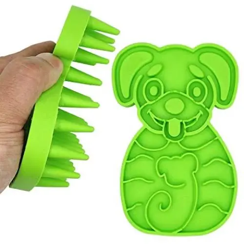 KIRTI Groom Brush,Massag Brush for Dogs, Cats, Small Animals and Pets with Short Hair Grooming Bathing Massaging and Deshedding Silicone Brush,Soft Rubber Bristles KIRTI Groom Brush,Massag Brush for Dogs, Cats, Small Animals and Pets with Short Hair Grooming Bathing Massaging and Deshedding Silicone Brush,Soft Rubber Bristles