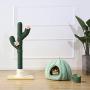 PetnPurr Handmade Cactus Cat Scratching Post, Cactus Pet House and Ceramic Pet Raised Bowl