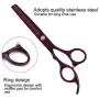 Hair Cutting Scissors, 6.7in Professional Pet Dog Hair Cutting Scissors Grooming Hairdressing Shear(Thining Shear-Amaranth)
