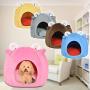 N / A Foldable Pet House Bed Dog Cat Soft Kennel Mat Pad Warm Puppy Cushion Basket Dog Sleeping Bed Bag Pet House Cushion-Gray_L_United States