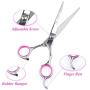 LILYS PET Professional PET Dog Grooming Scissors Suit,RED/Blue Ring, Cutting&Curved&Thinning Shears
