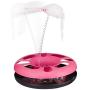 Relaxdays Pink Cat Toy Carousel with Mouse, Interactive Toy, Ball with Bell, Pet Training and Entertainment