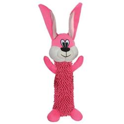 Smart Pet Love - Tender Tuffs - Shaggy Pink Rabbit - Tough Dog Toy - Play Fetch or Tug-of-war - Proprietary TearBlok Technology - Puncture Proof Squeaker