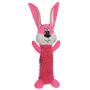 Smart Pet Love - Tender Tuffs - Shaggy Pink Rabbit - Tough Dog Toy - Play Fetch or Tug-of-war - Proprietary TearBlok Technology - Puncture Proof Squeaker