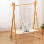 ZUKIBO Cat Hammock with Pet Clothing and Toy Hanger Features Pet Clothes Drying Detachable Kitty Puppy Nest Hammock Tent, Durable Canvas, Wood Stand