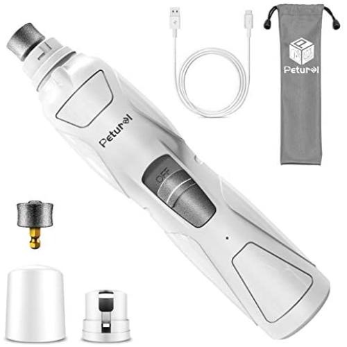 Petural Dog Nail Grinder Clippers – Upgraded 2-Speed Rechargeable Electric Pet Nail Trimmer – Painless Paws Grooming, Trimming Tool, Smoothing for Large, Medium & Small Dogs