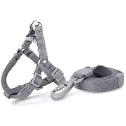 DOGNESS Comfortable Series - Harness and Leash Sets - Adjustable Lengths, Soft,Sustainable and Eco-Friendly Cotton for Small and Medium and Large Dogs Training, Walking, Running