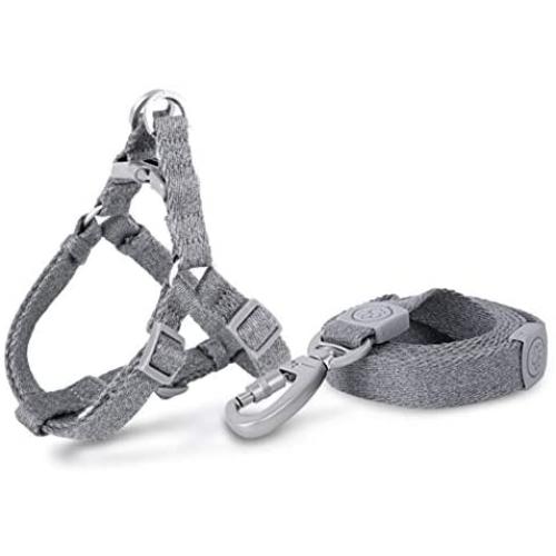 DOGNESS Comfortable Series - Harness and Leash Sets - Adjustable Lengths, Soft,Sustainable and Eco-Friendly Cotton for Small and Medium and Large Dogs Training, Walking, Running