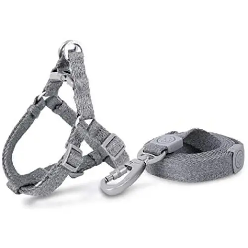 DOGNESS Comfortable Series - Harness and Leash Sets - Adjustable Lengths, Soft,Sustainable and Eco-Friendly Cotton for Small and Medium and Large Dogs Training, Walking, Running