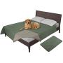Easy-Going 100% Waterproof Dog Bed Cover Furniture Protector Sofa Cover Non-Slip Washable Reusable Incontinence Bed Underpads for Pets Kids Children Dog Cat(96x82 in,Greyish Green)