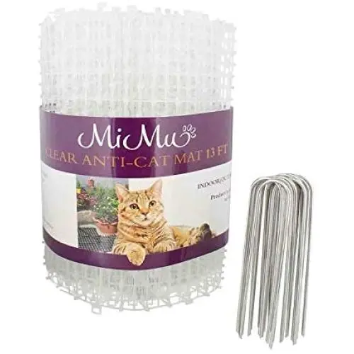 MiMu Dog & Cat Deterrent Mat Outdoor & Indoor Cat Scat Spike Mat Cat Repellent Spikes - Continuous Roll in Clear MiMu Dog & Cat Deterrent Mat Outdoor & Indoor Cat Scat Spike Mat Cat Repellent Spikes - Continuous Roll in Clear