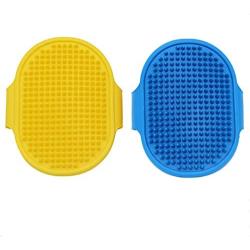 N/B Dog Grooming Brush and Massager Comb Pet Shampoo Bath Brush Soothing Massage Rubber Comb Adjustable Ring Handle, Suitable for Long Short Haired Dog and Cat Grooming Brush 2Pcs