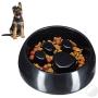 Relaxdays Foraging Feeding Bowl for Slow Eating, Cats & Dogs, Bloat Stop Dish, Dishwasher-Safe, Black