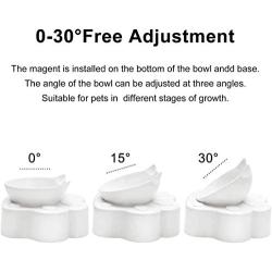 ljfjf Dorakitten cat Bowls White,Cat Feeding Bolws Cat Water Bowl with Plastic Rise Cat Bowls with Stand Adjustment Cat Dish Suitable All Cat (Color : -)