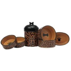 PetRageous Leopard Treat Jar for Pets, 8-Inch