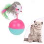 Mice Toy Funny Cat Supplies for Cats Kitten Long Feather False Mouse Tumbler 2 Pieces Plastic Toys Balls Pet Rustle Activity Toy Product for Cats Color Random