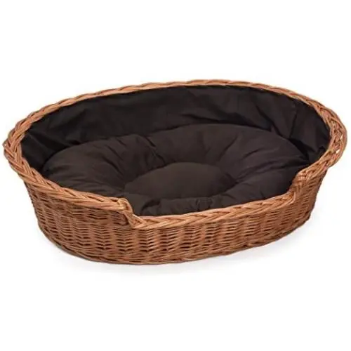 Prestige Wicker Dog Bed Basket with Cushion Prestige Wicker Dog Bed Basket with Cushion