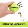 PUPTECK 12 Pack Squeaky Tennis Balls for Small and Medium Dogs Outdoor, Interesting Interactive Toys Running Yellow with A Net Bag
