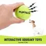 PUPTECK 12 Pack Squeaky Tennis Balls for Small and Medium Dogs Outdoor, Interesting Interactive Toys Running Yellow with A Net Bag