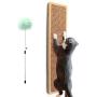 Odoland Cat Scratching Post for Floor or Wall Mounted Use for Saving Space, Natural Durable Sisal Board Scratcher for Kitty’s Health and Good Behavior, Furniture Scratch Deterrent Accessories for Cats