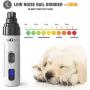 Razoo Dog Nail Grinder with Two Speed – Professional Electric Pet Nail Trimmer for Cats, Large, Medium & Small Dogs - Painless Paw Smoothing, Grooming, Trimming Tool – Rechargeable, Low Noise & Quiet