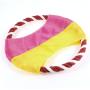 uxcell Dog Pet Training Catching Rope Frisbee Flyer Toy, Yellow/Fuchsia