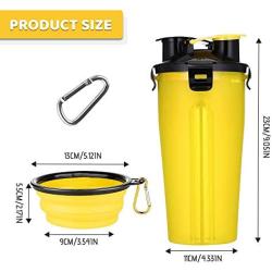 NINEMAX 2-in-1 Dog Water Bottle with Collapsible Dog Bowls,Portable Dog Food Container and Water Dispenser for Traveling,Walking,Hiking