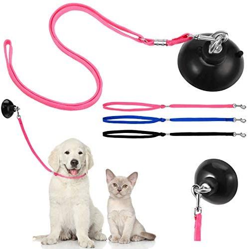 Frienda 4 Pieces Wash Dog Grooming Tub Restraint Set Include Dog Bathing Suction Cup Lead and Pet Bathing Tether Adjustable Dog Cat Fixed Safety Rope for Pet Bathing Grooming