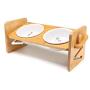 SHUNAI Pet Raised Bowl for Cats and Small Dog Adjustable Elevated Dog Cat Food and Water Bowl Stand Feeder with 2 Ceramic Bowls…
