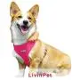 LivinPet No-Choke Dog Vest Harness w/Reflectieve Accents +Dog Collar with Zinc Alloy Metal Buckle