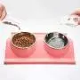 ljfjf Double Cat Bowls,Non Slip Cat Bowls Stand Adjustable Cat Feeding Bowls Stainless Steel Cat Bowls Pink for Cats and Puppies. (Color : -) ljfjf Double Cat Bowls,Non Slip Cat Bowls Stand Adjustable Cat Feeding Bowls Stainless Steel Cat Bowls Pink for Cats and Puppies. (Color : -)