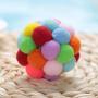GLOGLOW Pet Balls Toys, Cat Colorful Handmade Plush Bouncy Ball with Catnip Interactive Bell Toys for Cats Kitten Training Playing Chewing
