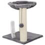 Royal Pet Club Baza Scratching Post, Gray, with Hammock, Brush Scratcher, Dangling Pom-Pom