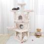 Hey-brother 65'' Extra Large Multi-Level Cat Tree Condo Furniture with Sisal-Covered Scratching Posts, 2 Bigger Plush Condos, Perch Hammock for Kittens, Cats and Pets