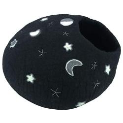 WHISKERVILLE | Premium Felted Hand-Crafted 100% Merino Wool Cat Caves | Large | Cats, Kittens, Small Animals