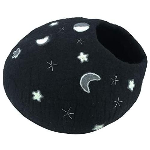 WHISKERVILLE | Premium Felted Hand-Crafted 100% Merino Wool Cat Caves | Large | Cats, Kittens, Small Animals