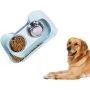HONGTAO Dog Bowls Double Bowl Dog Food Bowls Stainless Steel Dog Bowl No-Spill No-Skid Cat Bowls Pet Feeder Bowls for Dogs Cats(Pink)