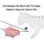 choemore Cat Bowl Cat Food Bowls Non Slip Wide Shallow Cat Dish for Relief of Whisker Fatigue(Safe Food-Grade Material)