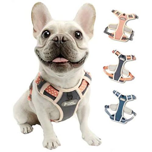 TUFF HOUND Dog Harness No-Pull Pet Harness Adjustable Reflective Breathable Oxford Soft Vest Easy Control Front Clip Harness for Small Medium Large Dogs Outdoor Walking